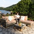 thumbnail image 1 of Costway 4PCS Patio Rattan Furniture Set Cushioned Loveseat w/Glass Side Table Khaki, 1 of 10
