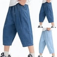 thumbnail image 2 of QINGFSAP Toddler Boys Relaxed Denim Trousers Pull On Straight Jeans Summer Casual Bottoms 2-8T, 2 of 8