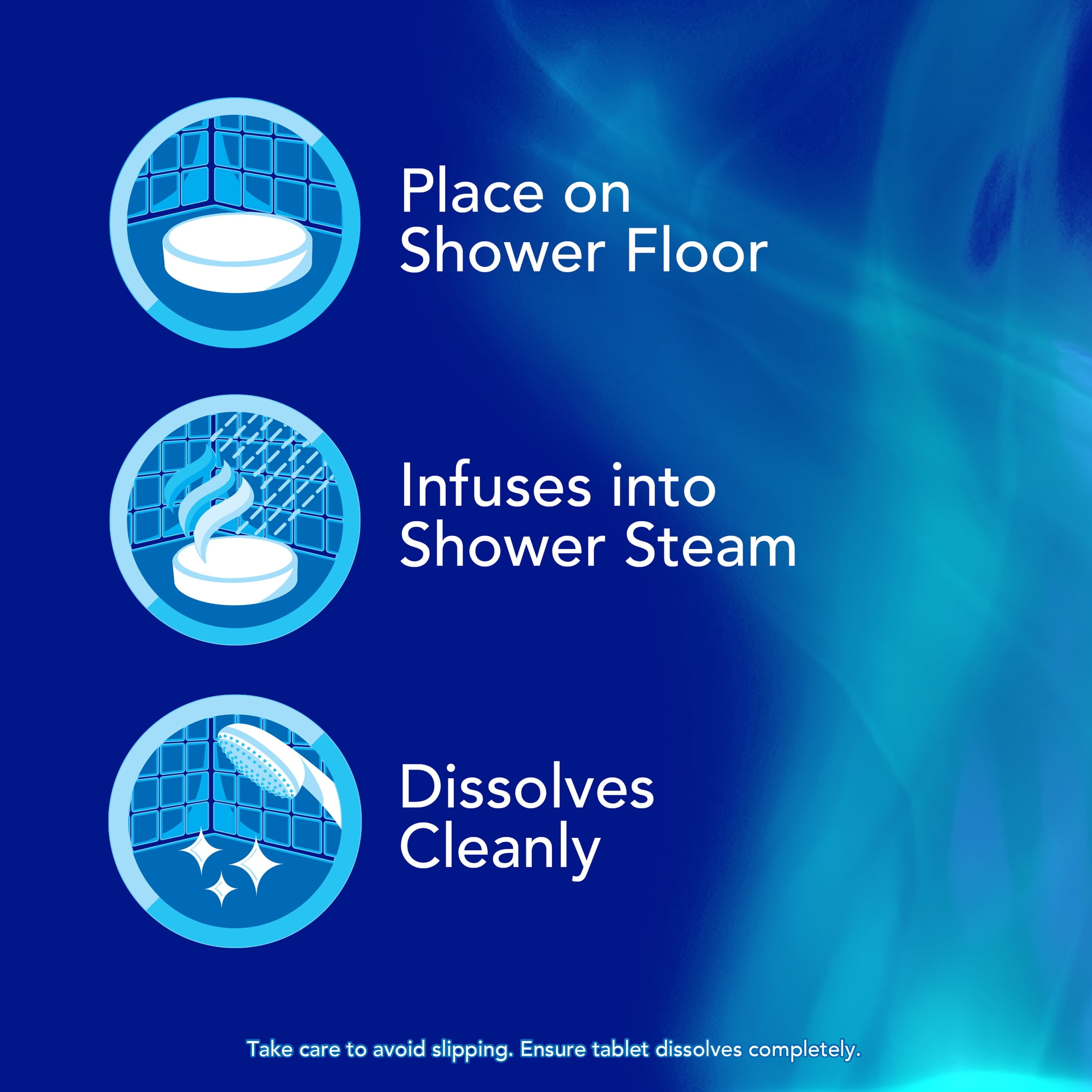 (3 pack) Vicks VapoShower Max, Non-Medicated Eucalyptus Shower Steamer Tablets, Menthol, 4 count