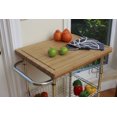 thumbnail image 3 of TRINITY Ecostorage Bamboo Kitchen Cart - Chrome, 3 of 6