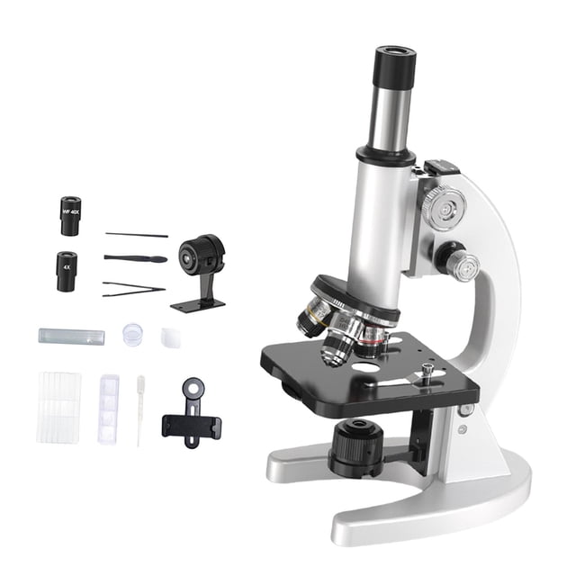 koolsoo Microscope for Kids with Light Student Junior High School for Beginner Holiday Gifts Science Kit Educational Toy