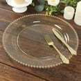 thumbnail image 6 of BalsaCircle 10 Clear Gold 13 in Round Plastic Charger Plates with Beaded Rim Party Tableware Wedding Events Decorations Supplies, 6 of 7