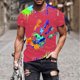 thumbnail image 2 of Playeras De Compresión Para Hombre, Camisa Holgada Informal Hawaiana Con Estampado De Música, Camisa De Manga Corta Con Cuello Vuelto, 2 of 4