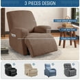 thumbnail image 5 of TAOCOCO Recliner Chair Slipcovers Stretch Couch Covers for Large Recliner Chair Reclining Protector Covers with Pockets, Brown, 5 of 10