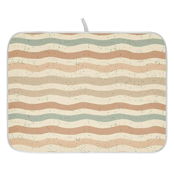 Tan Earth Dish Drying Mat for Kitchen, Quick Drying Absorbent Soft Durable 16" x 18"