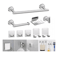 thumbnail image 2 of 9 Set Juego Accesorios Para Baños Toalleros Acero Inoxidable Xtellar plateado, 2 of 3