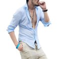 2024 crossborder summer new thin washed cotton and linen men‘s semi