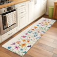 thumbnail image 2 of 2'x6' Rug Runners for Hallways Kitchen, Spring Floral Non Slip Entryway Beside Floor Carpet Runner, Watercolor Colorful Summer Botanical Rustic Washable Laundry Room Bedroom Throw Rugs Mat, 2 of 8