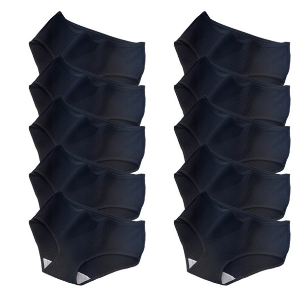 TrowBridge-bragas de algodón para mujer, ropa interior sencilla a rayas, bragas transpirables, lencería suave, ropa interior deportiva acogedora, 10 Uds./Set