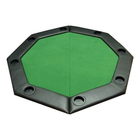 - Padded Octagon Folding Poker Table Top w Cup Holders in Green