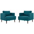 thumbnail image 1 of Armchair Accent Chair, Set of 2, Fabric, Teal Blue, Modern Contemporary Urban Design, Living Lounge Room Hotel Lobby Hospitality, 1 of 4