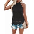 thumbnail image 2 of Women'S Tank Tops Hollow Out Lace Boho Blouse Eyelet Embroidery Sleeveless Tops Shirts Black M, 2 of 9