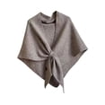 thumbnail image 2 of Chal envolvente para mujer, regalo de uso diario, suave, con bucle, bufanda triangular de punto Camello, 2 of 7