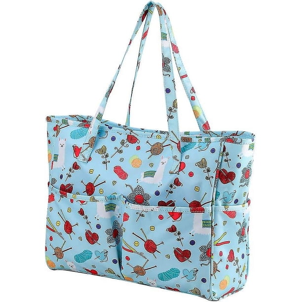 Bolsa para manualidades para hilo Tejido a crochet Proyecto y suministros de punto de cruz, Bolsas de ganchillo Bolsa para tejer para artículos de bordado Ganchos de crochet Agujas