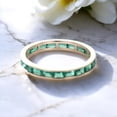 thumbnail image 4 of Shree Diamonds 14k Yellow Gold Plated 3ct Baguette Cut Emerald & Lab-Created Diamond Full Eternity Wedding Ring, 4 of 5