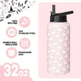 thumbnail image 4 of Spooky Halloween Ghosts 32oz Water Bottle - Stainless Steel with Flip Straw & Spout Lid - Leakproof Travel Tumbler, Holiday Gift for Women & Girls, 4 of 6