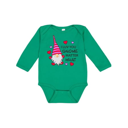 

Inktastic I Luv You Gnome Matter What with Gnome and Hearts Gift Baby Boy or Baby Girl Long Sleeve Bodysuit