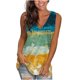 thumbnail image 1 of ICHUANYI Clearance Women's Sleeveless Summer Casual Tops V Neck Printing Sleeveless Vest Tops(Yellow, XL) ICHUANYI WER2023081203642, 1 of 3