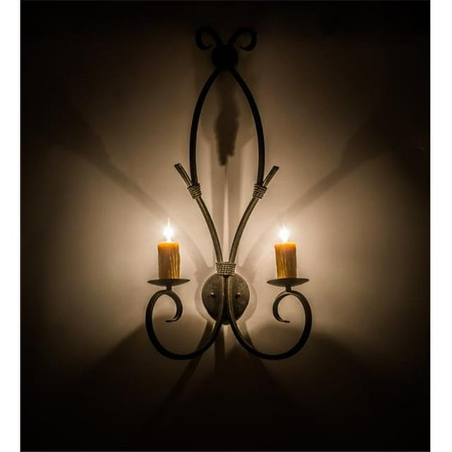 Meyda 185881 16 in. Sienna 2 Light Wall Sconce - Bronze