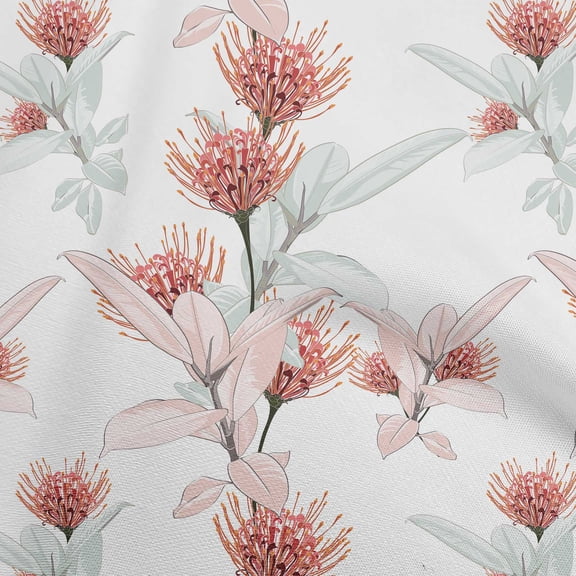 oneOone Polyester Spandex White Fabric Florals Diy Clothing Quilting Fabric Print Fabric By Yard 56 Inch Wide