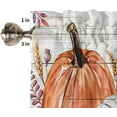 thumbnail image 5 of Thanksgiving Pumpkin Wood Grain Valances for Windows Fall Thanksgiving Orange Pumpkin Wood Grain Rod Pocket Short Window Valance Curtains Home Decor Window Treatment for Kitchen Living Room 54x18in, 5 of 6