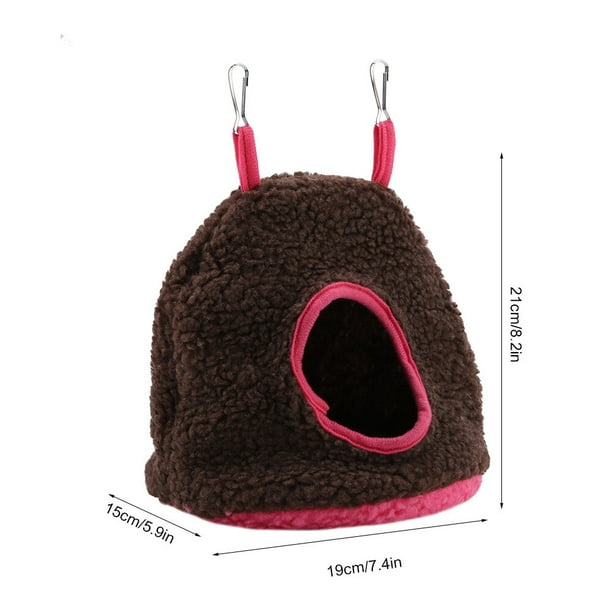 Cama Colgante De Hamaca De Felpa Cálida Para Pájaros Domésticos: Suave, Cómoda, Color Brillante, Diseño Elegante, Nido De Loros Con Puerta Delantera Pequeña, Ganchos De Metal