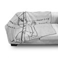 thumbnail image 3 of Educational Soft Flannel Fleece Throw Blanket, 5 Senses Shown on Little Boy Portrait Explanatory Texts Monochrome Drawing, Cozy Plush for Indoor and Outdoor Use, 60" x 80", Black White, by Ambesonne, 3 of 6