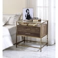 thumbnail image 3 of ACME Knave Rectangular Accent Table in Walnut and Champagne, 3 of 6