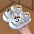thumbnail image 2 of Gubotare Boys Sandals Toddler Unisex Kids Summer Slide Sandals Baby Comfort Anti-Slip Open Toe Adjustable Walking Beach Shower Shoes for Boys Girls Size 5 (Light Gray,5 Toddler), 2 of 4