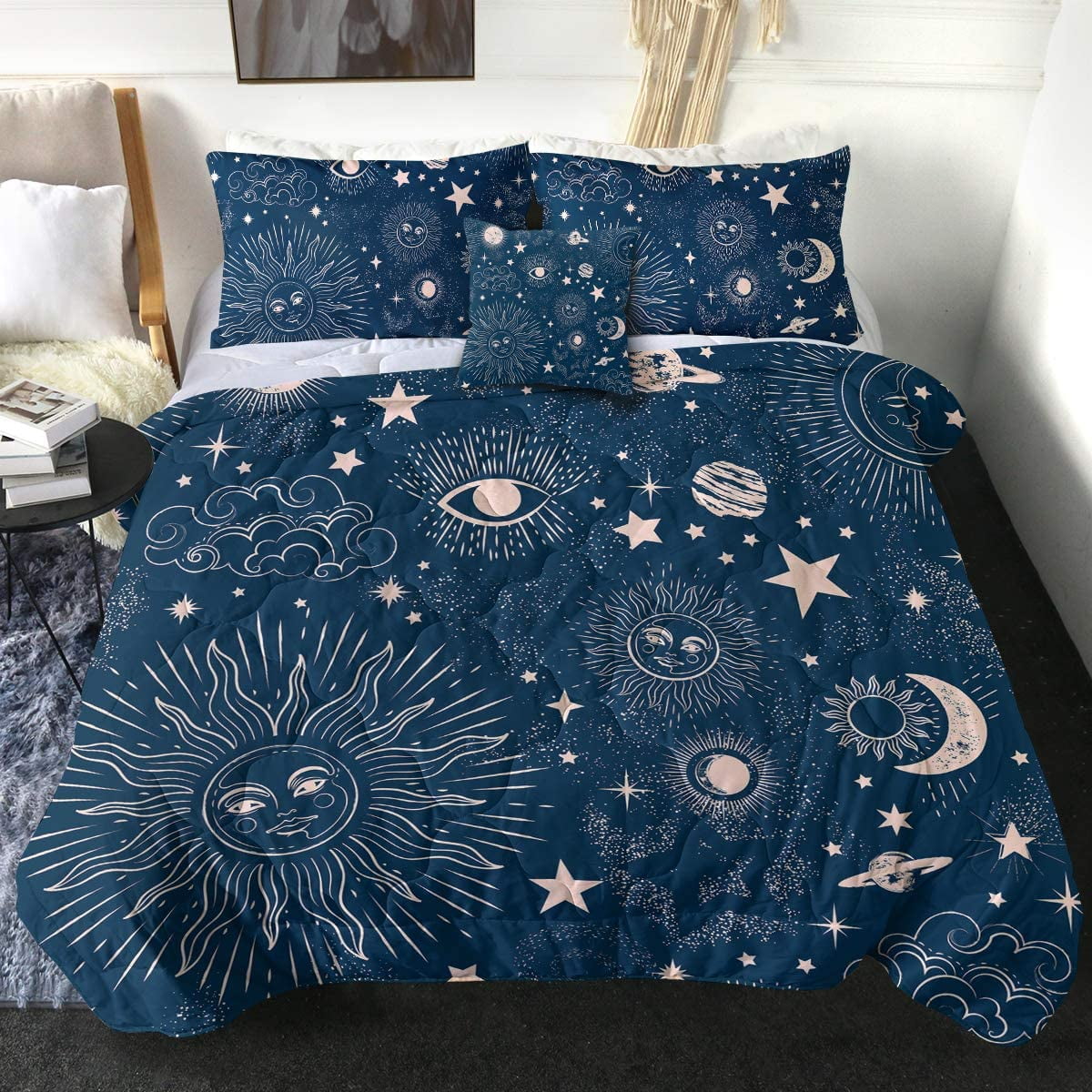 Celestial Comforter Set Sun Moon And Star Bedding Sets Twin With