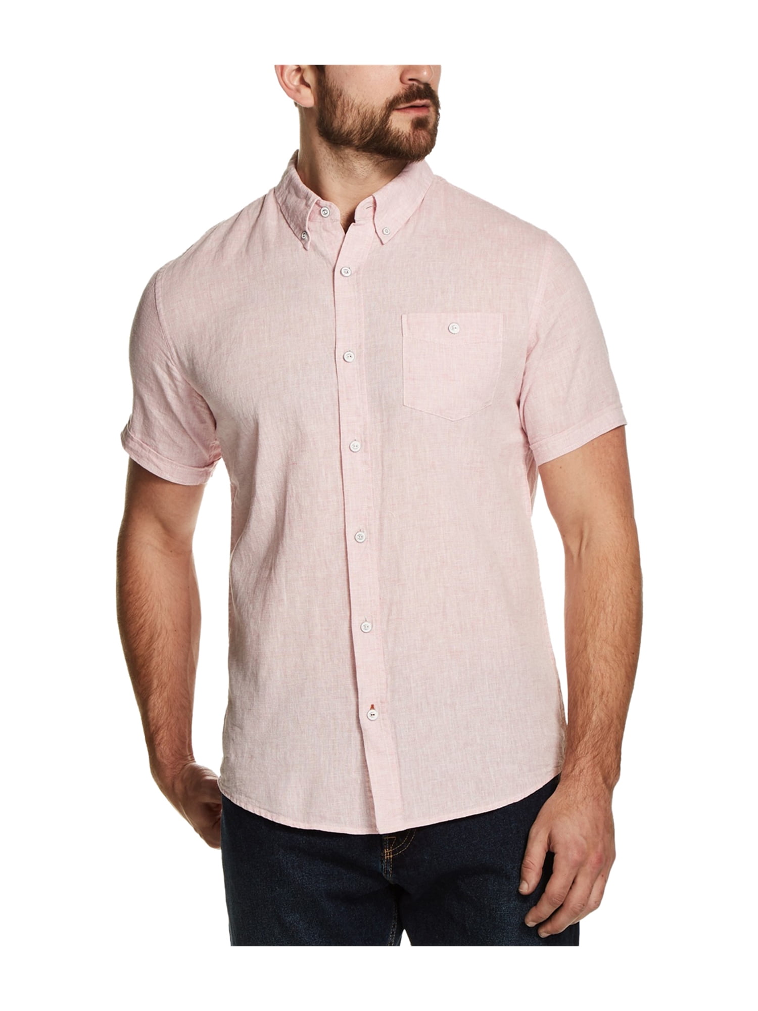 Weatherproof Mens Solid Button Up Shirt blush S | Walmart Canada
