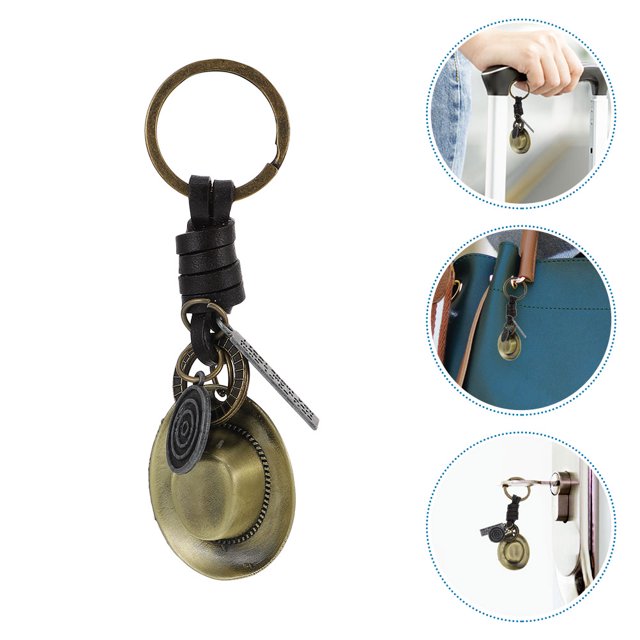 unbranded 2Ud Llavero De Sombrero Vaquero Hecho A Mano En Cuero Dorado Para Decorar Llaves Y Bolsos