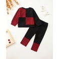 thumbnail image 2 of Kimi bear 12 Months Infant Baby Girl Outfit Set 18 Months Long Sleeves Color Block Top Jegging Pants 2pcs Clothing, 2 of 6