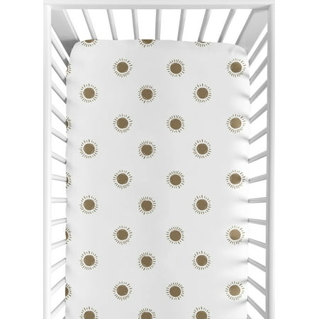 UPC: 0846480096924 | Boho Sun White and Cocoa Brown Fitted Crib Sheet Boy or Girl by Sweet Jojo Designs