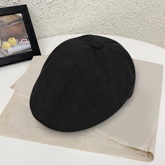 VLOOCKLW British Retro Octagonal Cap Wool Blend Octagonal Flat Cap for Men Women Vintage Daily Wear