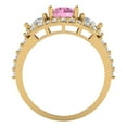 thumbnail image 4 of 2.16 ctw 3 Stone Anniversary Ring for Women | Round Cut Simulated Pink Diamond | Hyperallergenic Solid 18K Yellow Gold, 4 of 5