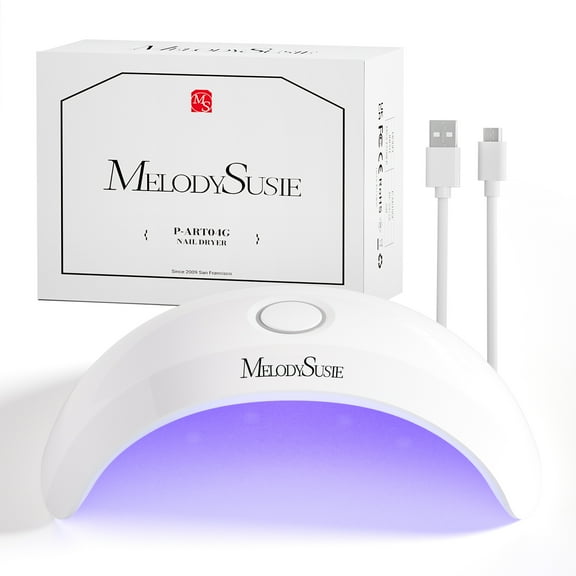 Melodysusie Starter-Friendly Mini LED UV Nail Lamp with 2 Timers, Pocket-Sized for Handheld & Desktop Use, P-ART04 UV Light for Gel Nail Especially Instant Nails,White