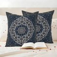 thumbnail image 3 of Boho Southwest Outdoor Waterproof Pillow Covers, Blue Gray Ethnic Aztec Abstract Pattern Decorative Square Throw Pillowcase Sofa Cushion Sham for Patio/Couch/Chair, 24"x24" 2 Pack, 3 of 8