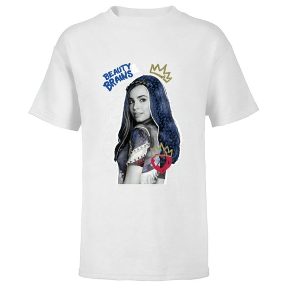 Disney Descendants 2 Evie Collage - Short Sleeve T-Shirt for Kids -Customized-White