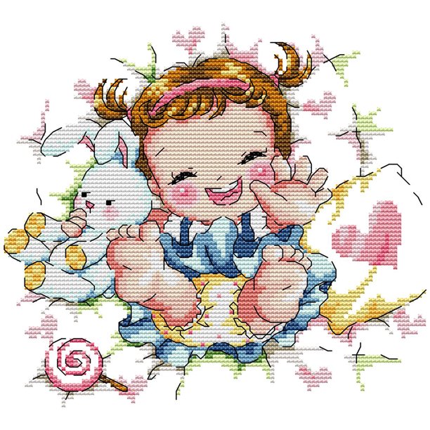Cuadros Decorativos Bordado parcial Hilo de algodón ecológico 14CT Impreso Punto de cruz para niños (KB239) DQrwqpou Nuevos Originales