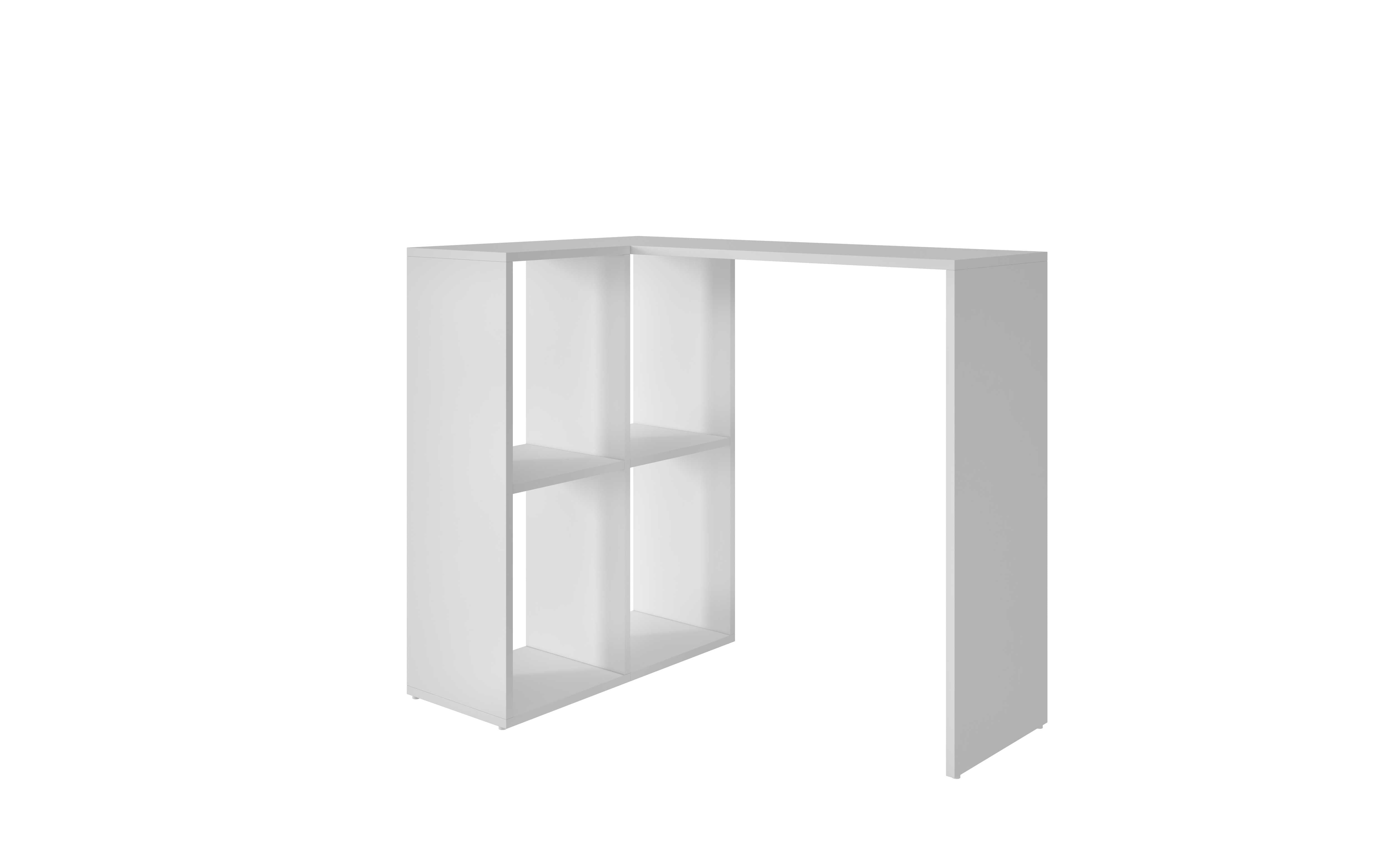 Cubby Desk with 4 Shelves in White
