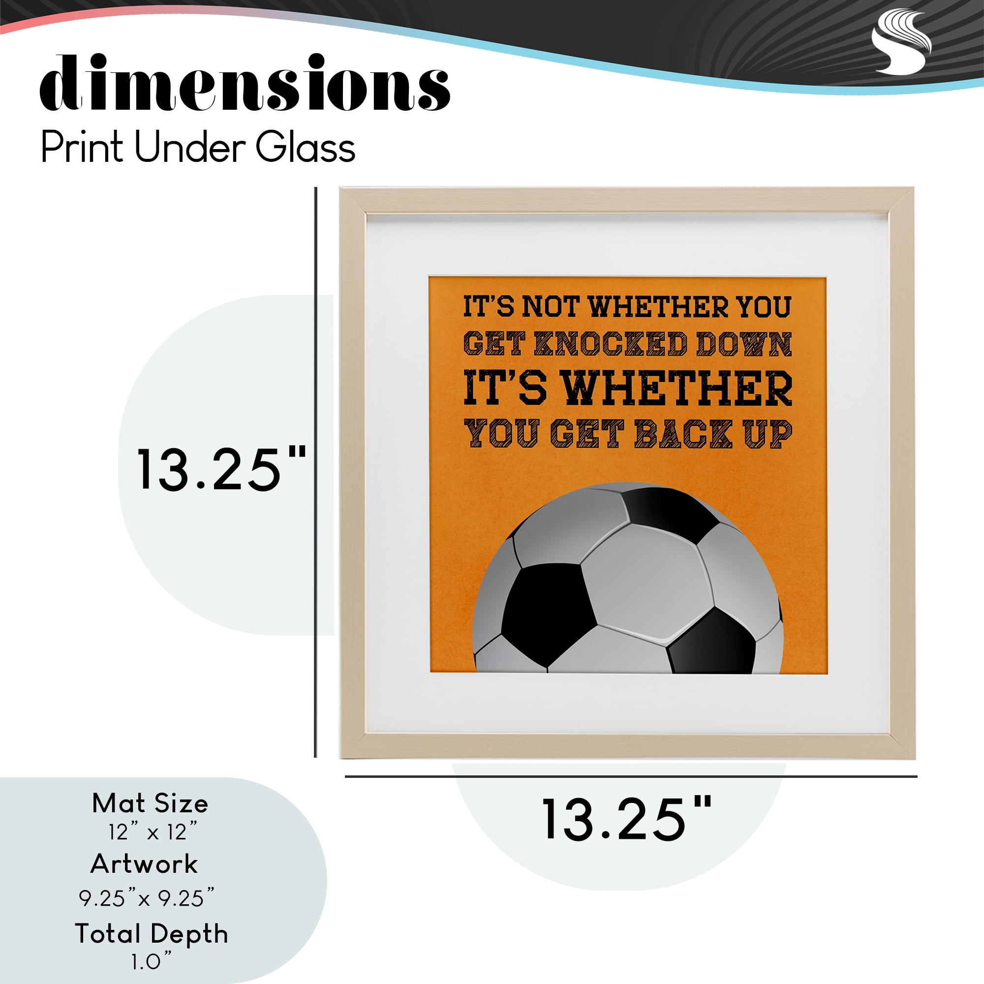 Whether You Get Back Up Birch Framed Print Under Glass, design by Marcus Prime