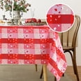 thumbnail image 1 of Valentine''s Day Table Cloth, 60 x 84 Inch, Checkered Rectangle Tablecloth Love Heart Patterned Washable Decorative Table Cover for Wedding Holiday Party Kitchen Dinning Anniversary, 1 of 6