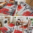 thumbnail image 5 of Valentine's Day Area Rugs 3'x5', Washable Small Throw Rugs for Living Room Bedroom, Romantic Couples Rainy Red Flowers Birds Indoor Outdoor Rug Non-Slip Low Pile Carpet Runner Reversible Floor Mats, 5 of 8