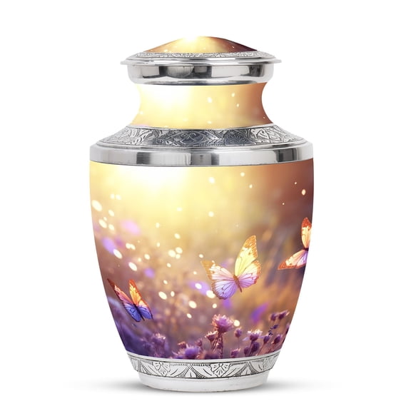 Sunset Butterflies Urn for Human Ashes, Large Urns for Ashes Adult Female, Funeral Urns for Adult Ashes Women, Memorial Burial Urns for Ashes, Decorative Cremation Urns for Ashes Adult Male, 10 Inch