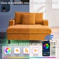 thumbnail image 6 of Homefun Corduroy Oversized Recliner Sofa Bed with Deep Seat 3 Pillows,USB,RGB LED Light Strip,Cup Holder, Side Pocket, 6 of 9