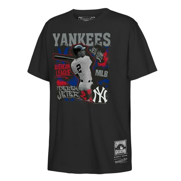 Youth Mitchell & Ness Derek Jeter Black New York Yankees Cooperstown Star Moment T-Shirt