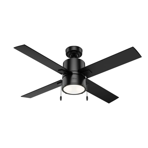 52in Beck Ceiling Fan In Matte Black With Led Light Kit Com 52in Beck Ceiling Fan In Matte Black, Black Modern Ceiling Fan Light