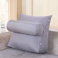 thumbnail image 4 of RUNROTOO 1Set Bed Triangle Cushion for Back Support Grey Comfortable Lumbar Rest Pillow for Home Car Sofa, 4 of 4