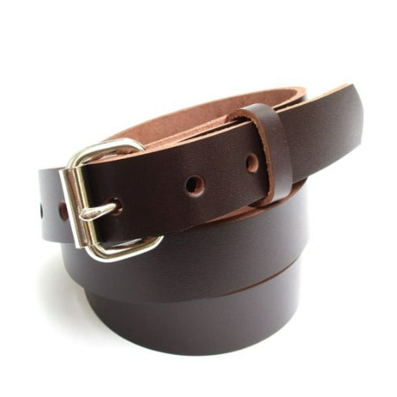 Heavy Duty Dark Brown Mens Leather Belt 1" Wide Size 50